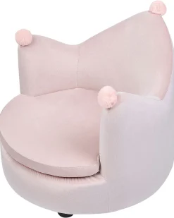 Poltrona per Bambini Corona VEGA Velluto Rosa pastello