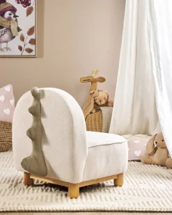 Poltrona per Bambini Dinosauro FABORG Tessuto Beige chiaro