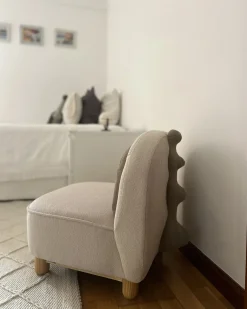 Poltrona per Bambini Dinosauro FABORG Tessuto Beige chiaro