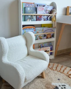 Poltrona per Bambini FARUM Bouclé Bianco sporco