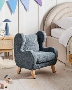 Poltrona per Bambini FARUM Bouclé Blu scuro