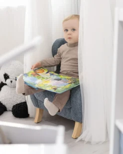 Poltrona per Bambini FARUM Bouclé Blu scuro