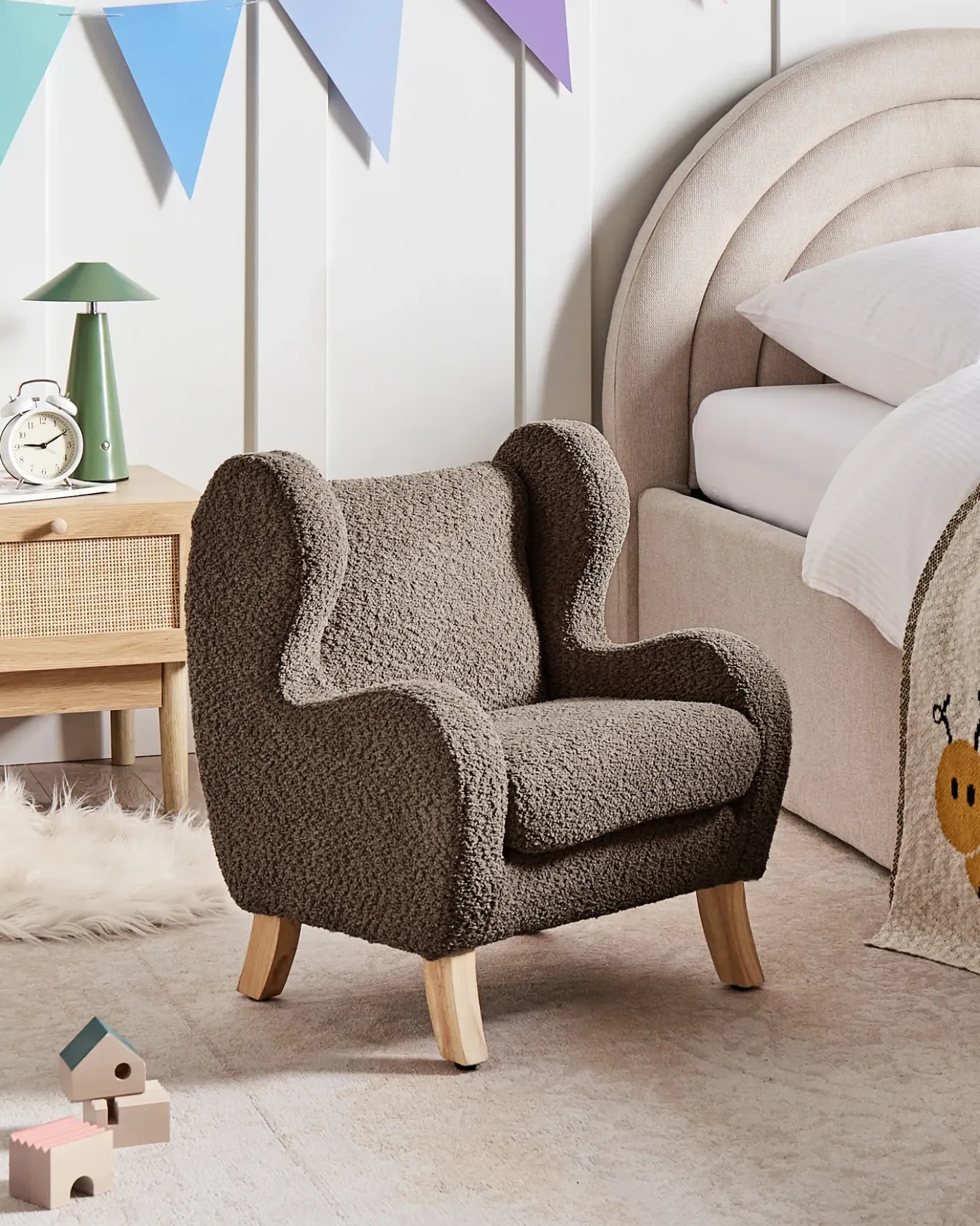 Poltrona per Bambini FARUM Bouclé Marrone