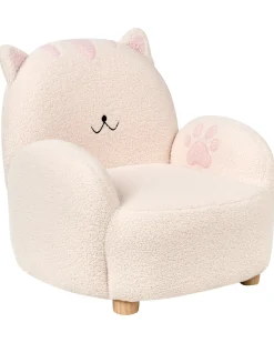Poltrona per Bambini Gatto ZOAR Bouclé Bianco sporco