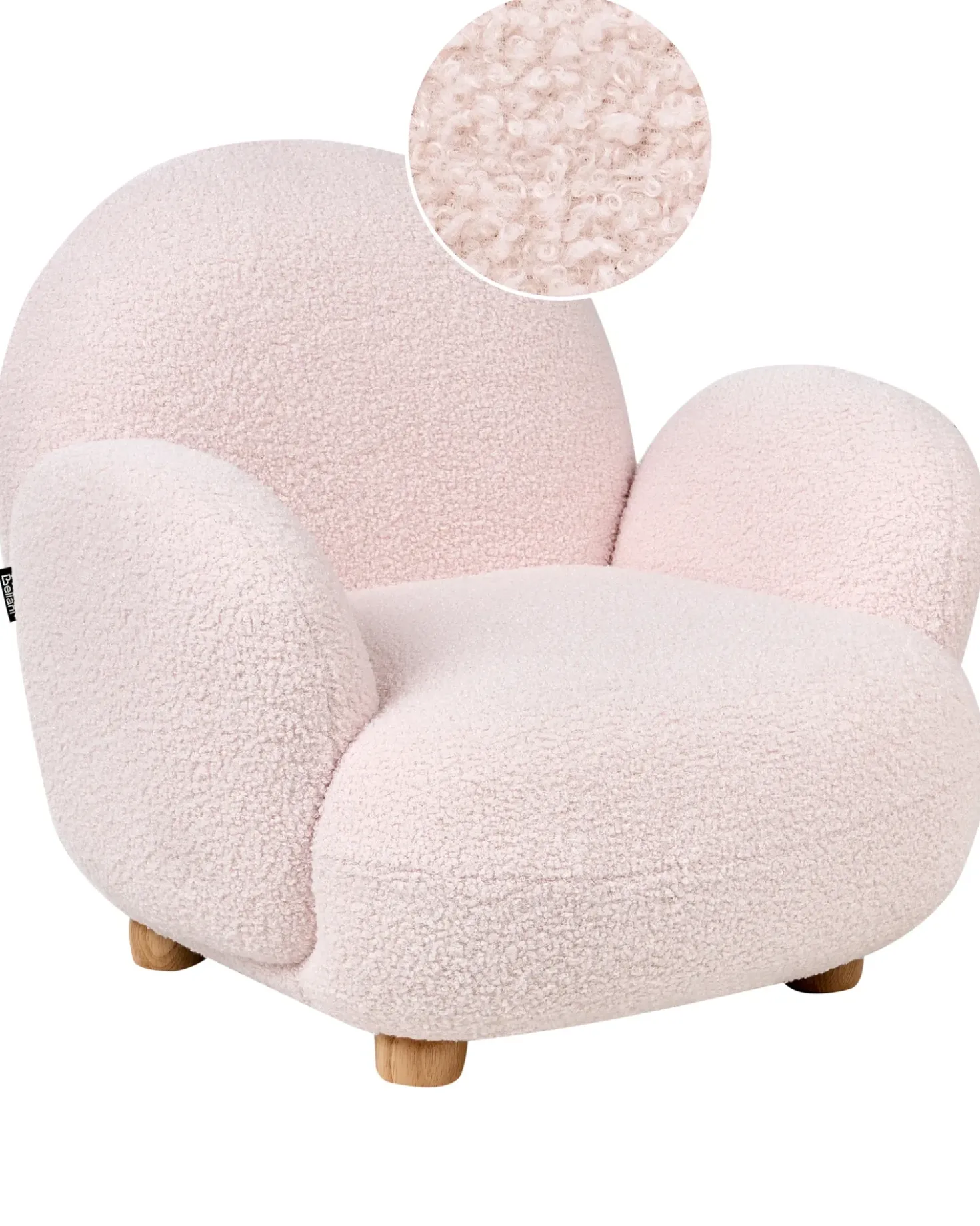 Poltrona per Bambini HEM Bouclé Rosa pastello