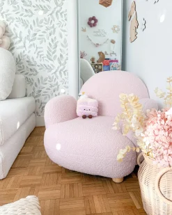 Poltrona per Bambini HEM Bouclé Rosa pastello