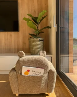Poltrona per Bambini Ippopotamo MARIBO Bouclé Marrone