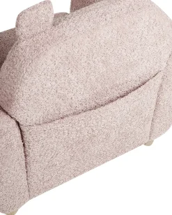 Poltrona per Bambini Ippopotamo MARIBO Bouclé Rosa pastello