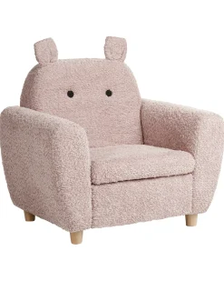 Poltrona per Bambini Ippopotamo MARIBO Bouclé Rosa pastello