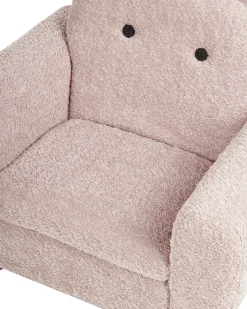 Poltrona per Bambini Ippopotamo MARIBO Bouclé Rosa pastello