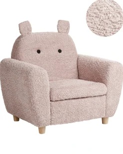 Poltrona per Bambini Ippopotamo MARIBO Bouclé Rosa pastello