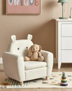 Poltrona per Bambini Ippopotamo MARIBO Tessuto Bianco sporco