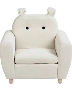 Poltrona per Bambini Ippopotamo MARIBO Tessuto Bianco sporco