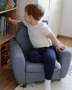 Poltrona per Bambini Ippopotamo MARIBO Tessuto Blu
