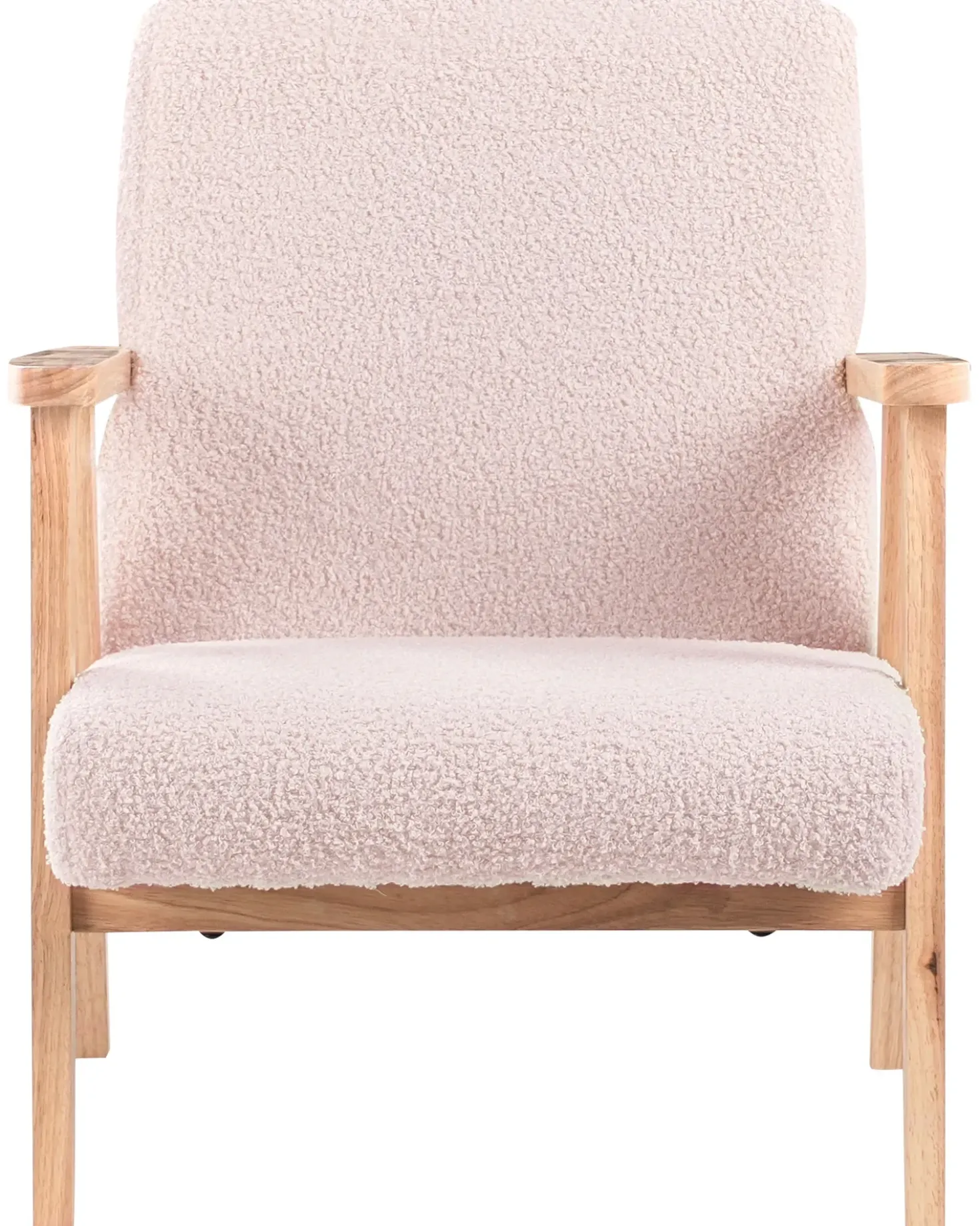 Poltrona per Bambini LINDE Bouclé Rosa pastello
