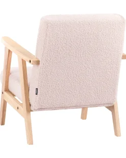 Poltrona per Bambini LINDE Bouclé Rosa pastello