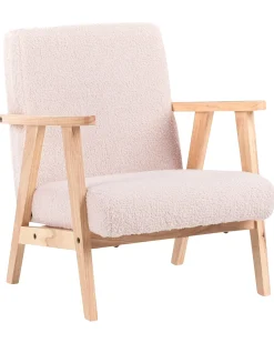 Poltrona per Bambini LINDE Bouclé Rosa pastello