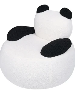 Poltrona per Bambini Panda VIBY Bouclé Bianco