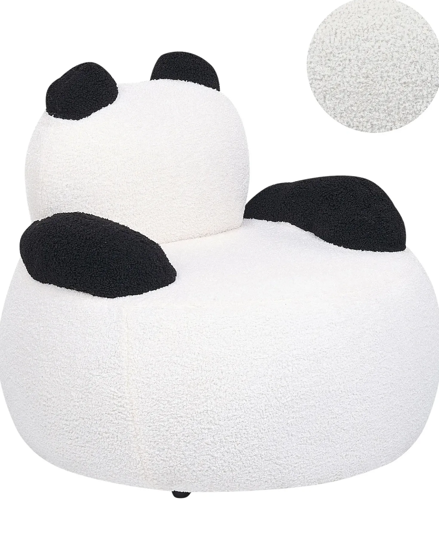 Poltrona per Bambini Panda VIBY Bouclé Bianco