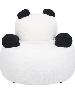 Poltrona per Bambini Panda VIBY Bouclé Bianco