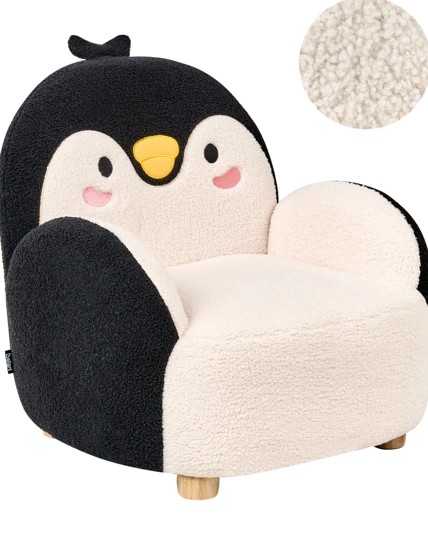 Poltrona per Bambini Pinguino FYN Bouclé Nero
