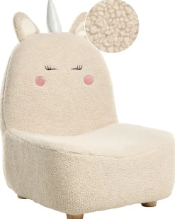Poltrona per Bambini Unicorno LULEA Bouclé Beige chiaro