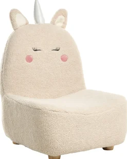 Poltrona per Bambini Unicorno LULEA Bouclé Beige chiaro