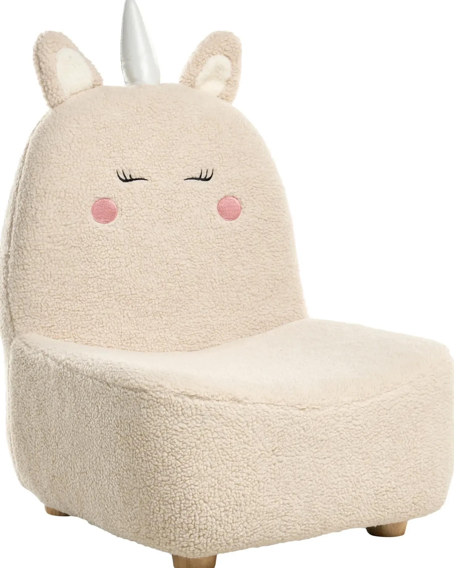 Poltrona per Bambini Unicorno LULEA Bouclé Beige chiaro