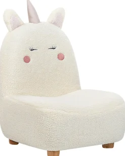 Poltrona per Bambini Unicorno LULEA Bouclé Bianco sporco