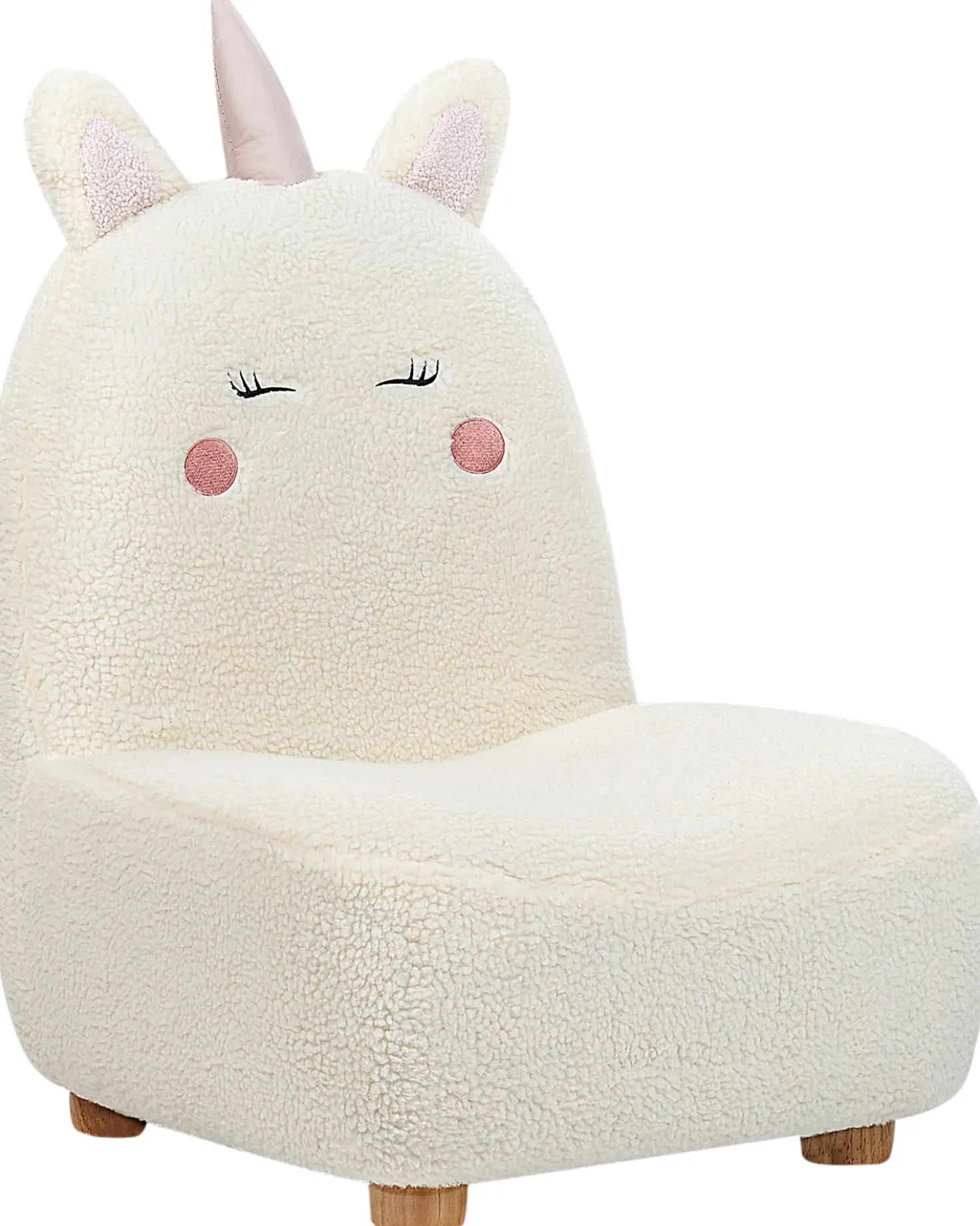 Poltrona per Bambini Unicorno LULEA Bouclé Bianco sporco