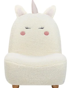 Poltrona per Bambini Unicorno LULEA Bouclé Bianco sporco