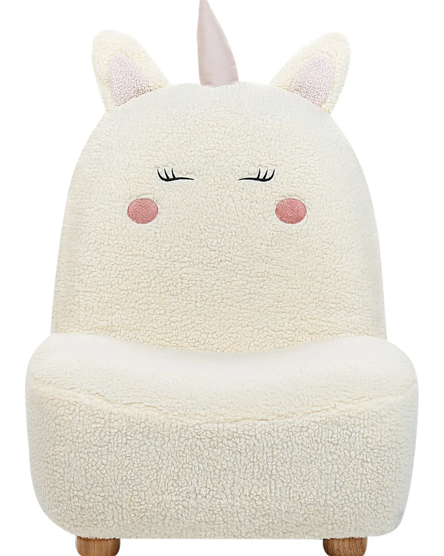 Poltrona per Bambini Unicorno LULEA Bouclé Bianco sporco