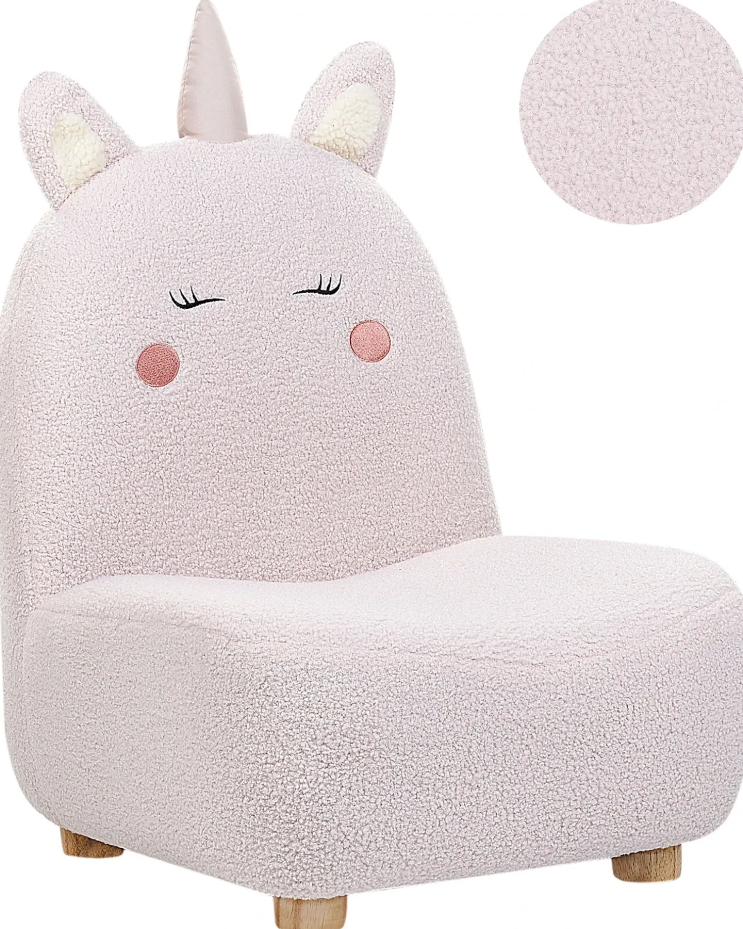 Poltrona per Bambini Unicorno LULEA Bouclé Rosa pastello
