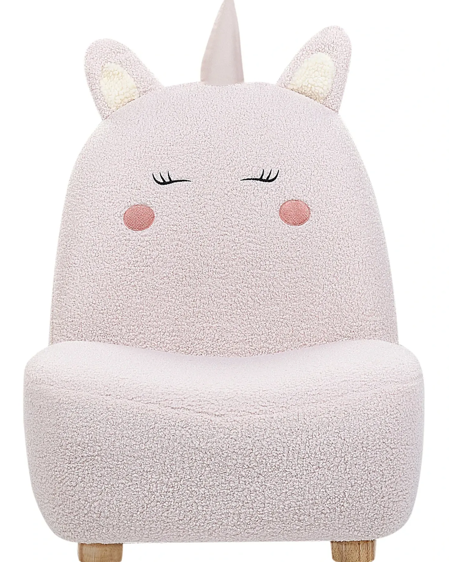 Poltrona per Bambini Unicorno LULEA Bouclé Rosa pastello