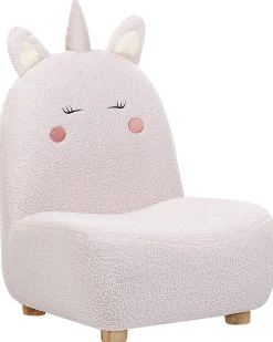 Poltrona per Bambini Unicorno LULEA Bouclé Rosa pastello