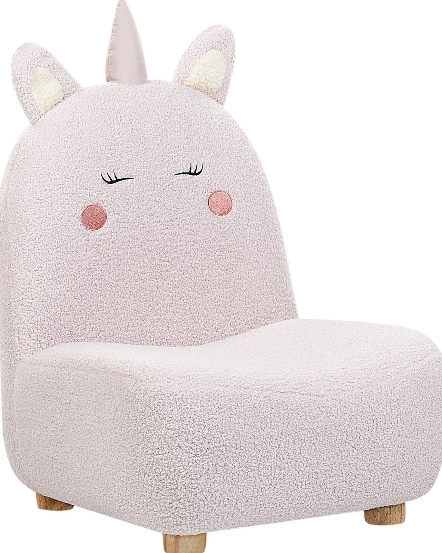 Poltrona per Bambini Unicorno LULEA Bouclé Rosa pastello