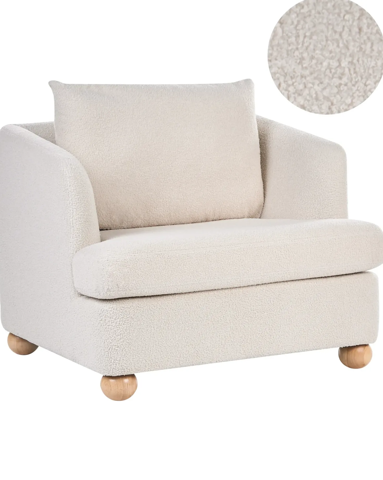 Poltrona RATTVIK Bouclé Bianco sporco