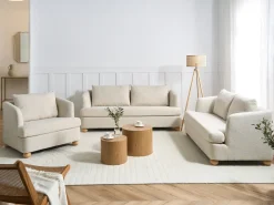 Poltrona RATTVIK Bouclé Bianco sporco