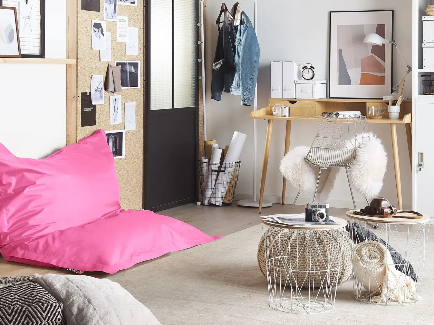 Poltrona sacco 300 L FUZZY 140 cm 180 cm Fucsia