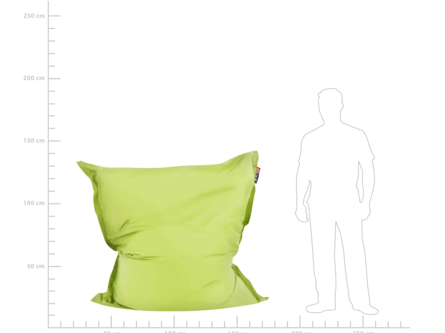 Poltrona sacco 300 L FUZZY 140 cm 180 cm Verde lime