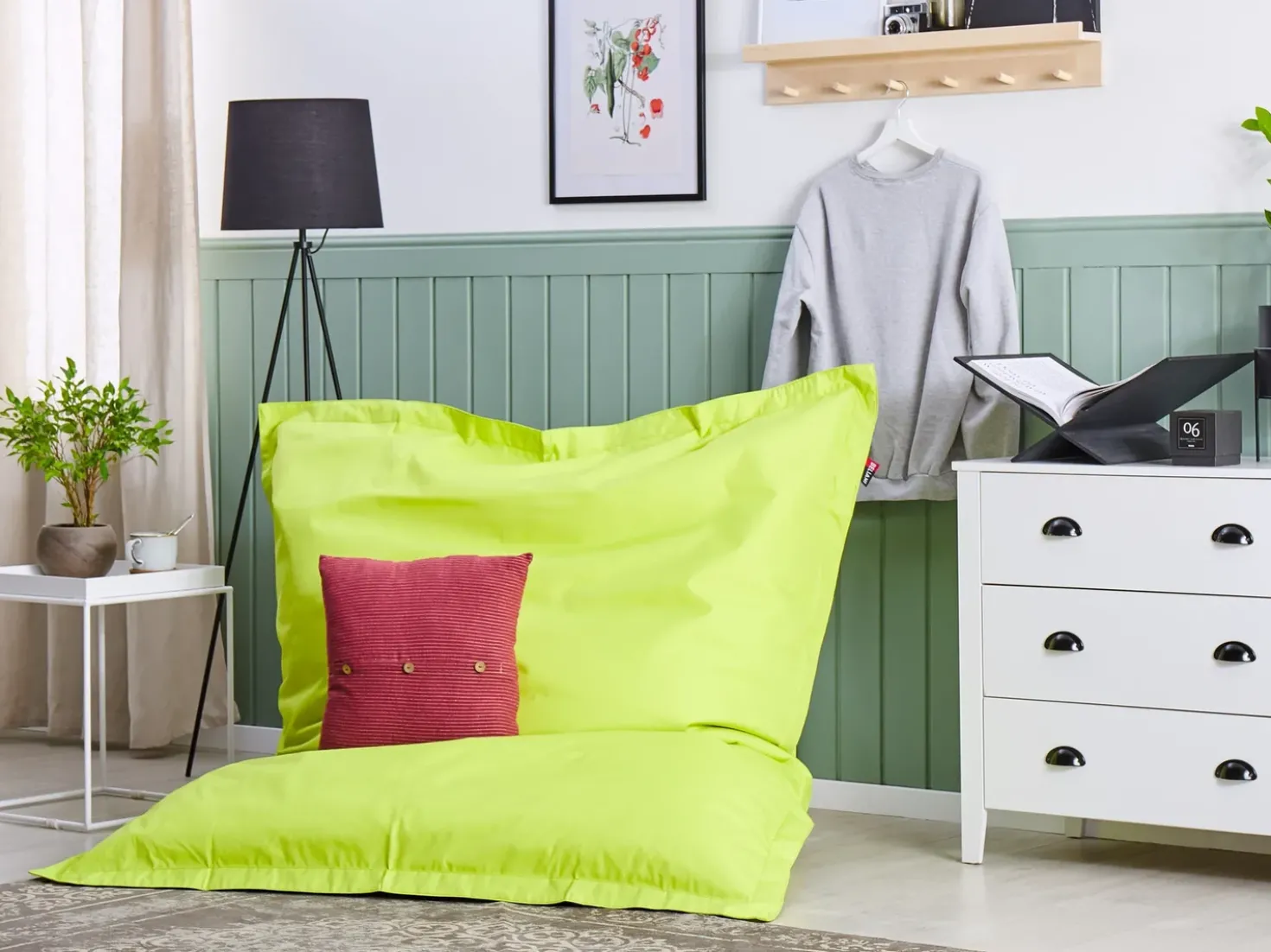 Poltrona sacco 300 L FUZZY 140 cm 180 cm Verde lime