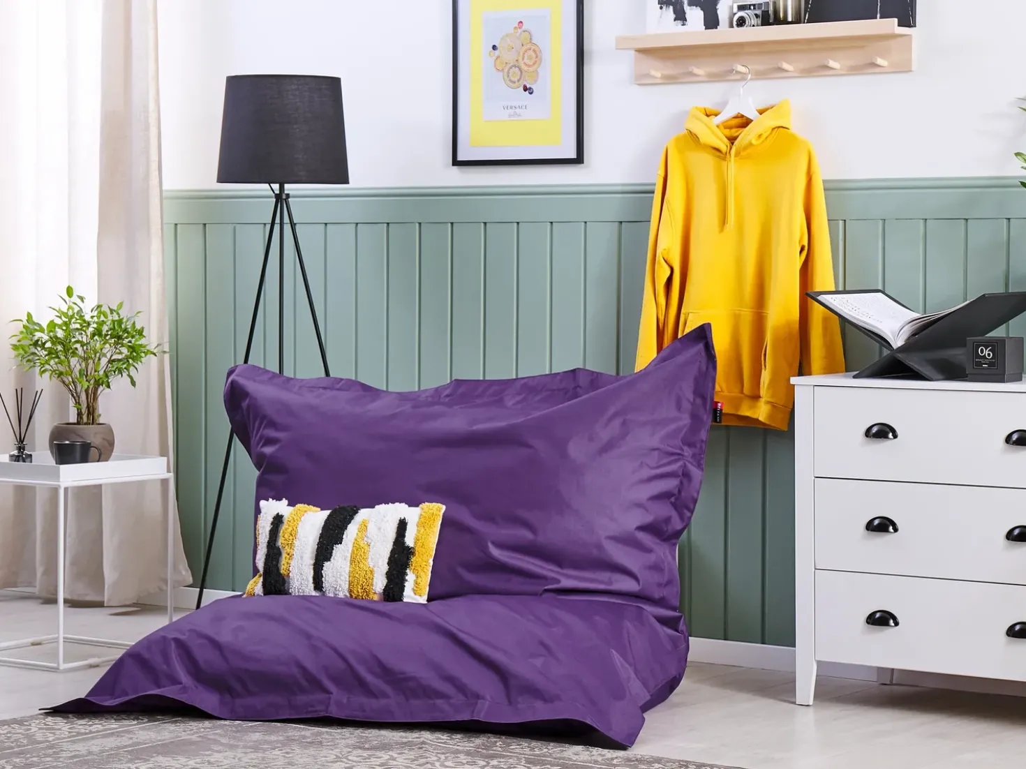 Poltrona sacco 300 L FUZZY 140 cm 180 cm Viola