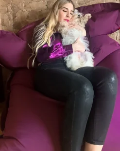 Poltrona sacco 300 L FUZZY 140 cm 180 cm Viola