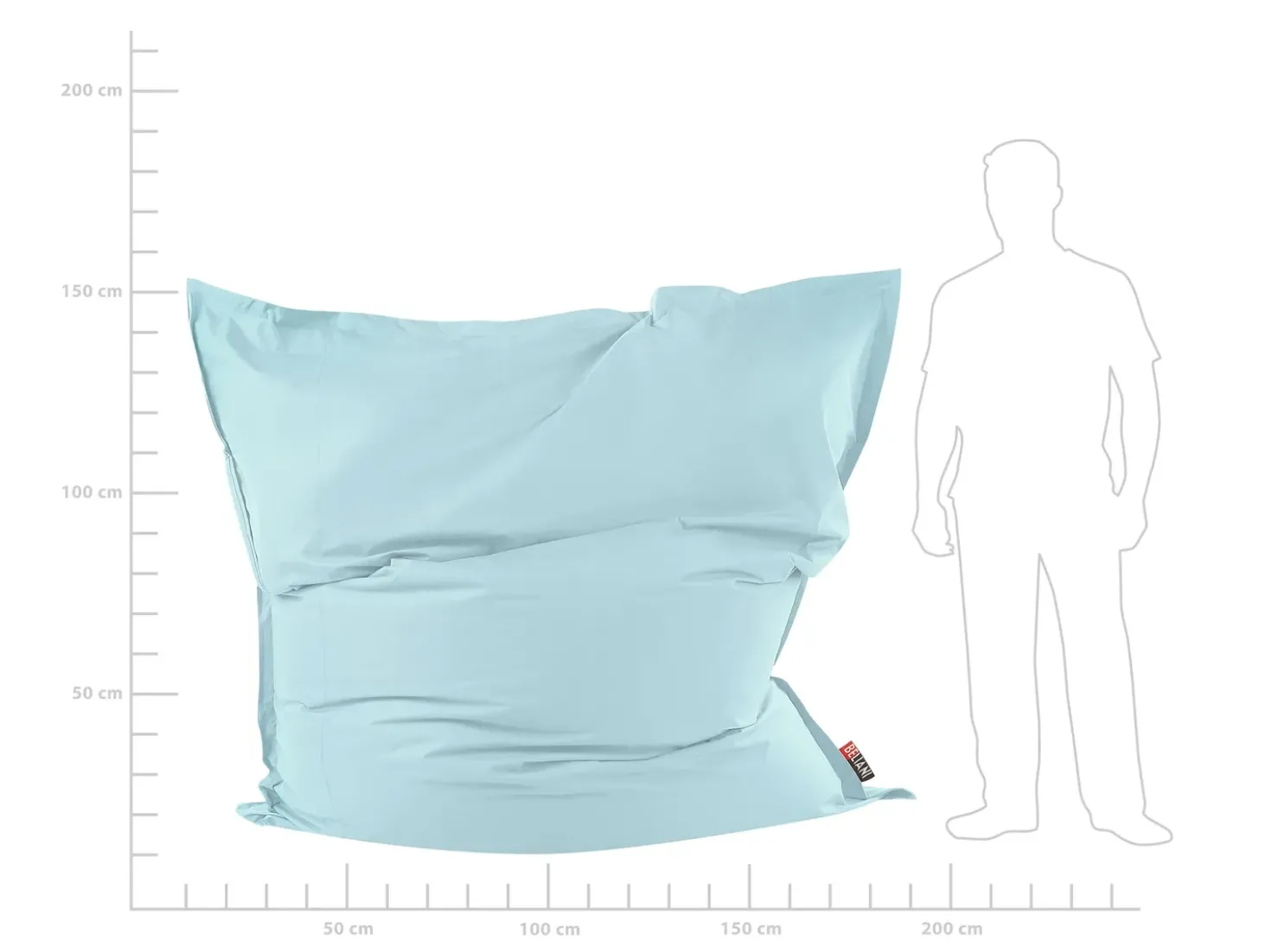 Poltrona sacco 600 L FUZZY 180 cm 230 cm Azzurro
