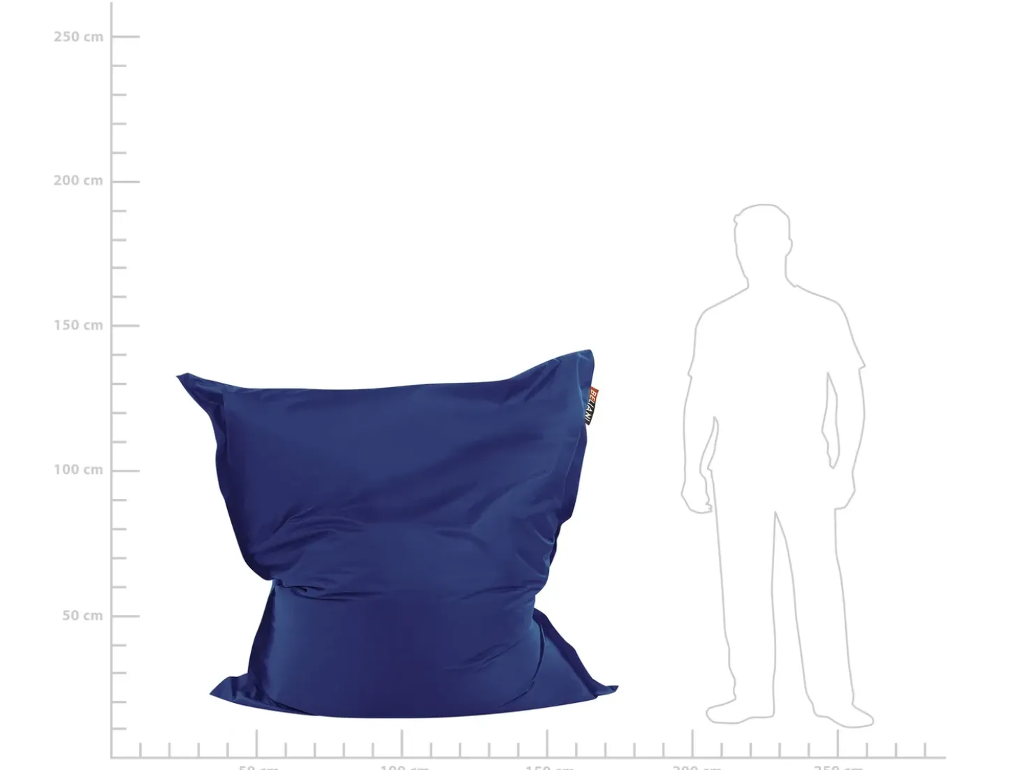 Poltrona sacco 300 L FUZZY 180 cm 140 cm Blu scuro