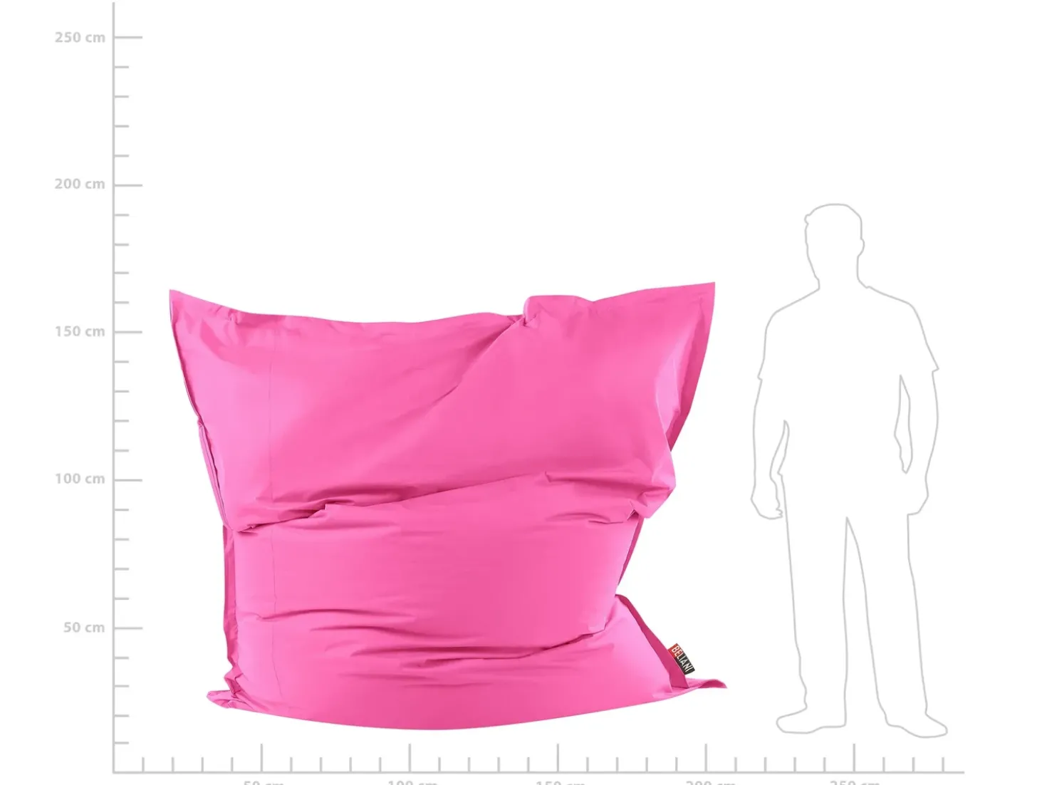 Poltrona sacco 600 L FUZZY 180 cm 230 cm Fucsia