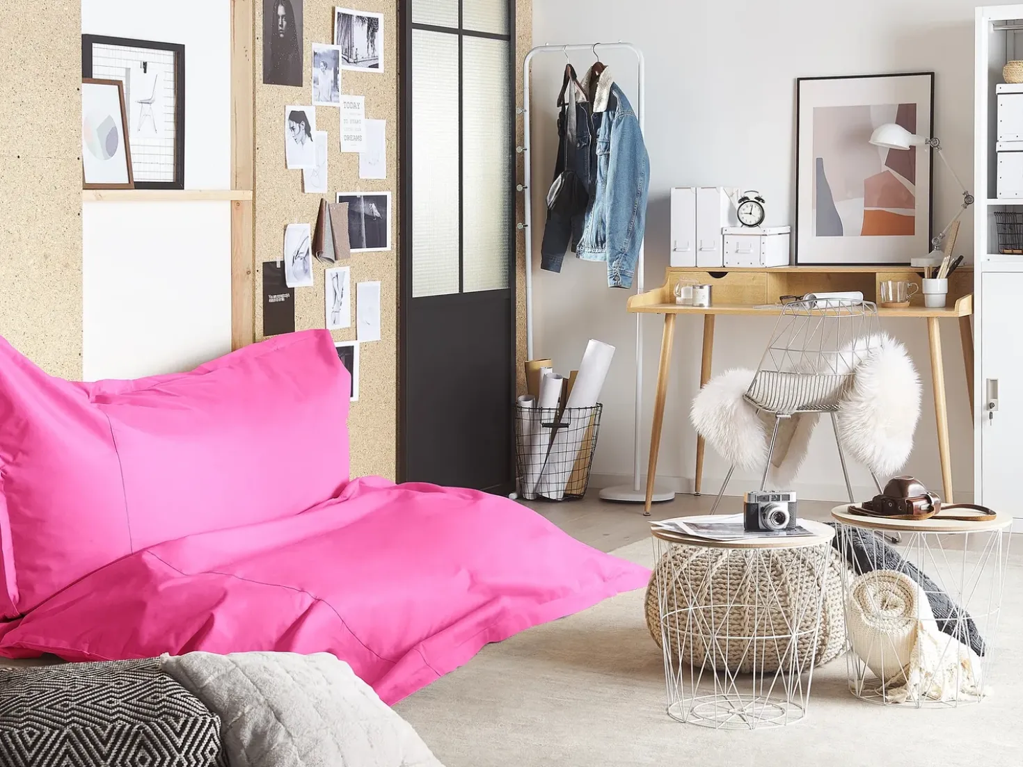Poltrona sacco 600 L FUZZY 180 cm 230 cm Fucsia