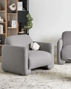 Poltrona SALAND Tessuto Grigio