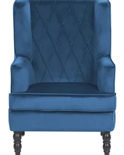 Poltrona SANDSET con poggiapiedi Velluto Blu scuro