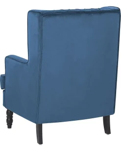 Poltrona SANDSET con poggiapiedi Velluto Blu scuro